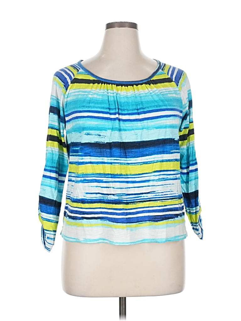 Pre-owned Jones New York Sport 3/4 Sleeve T-shirt In Blue