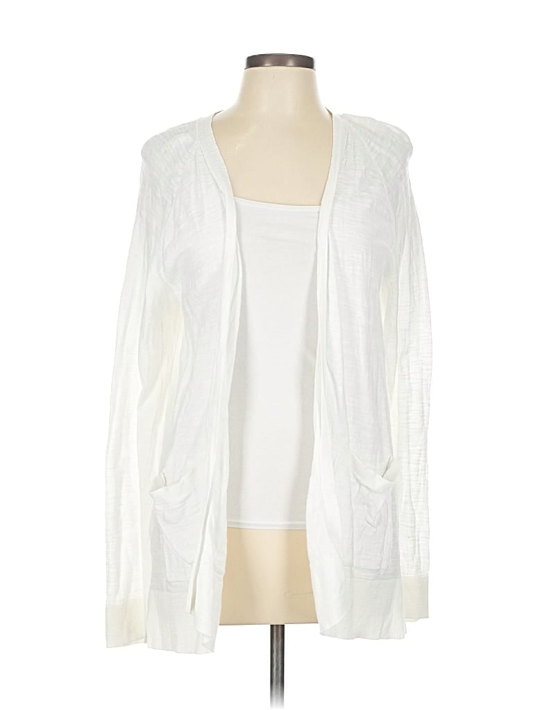 Pre-owned Ann Taylor Loft Outlet Cardigan Sweater In White