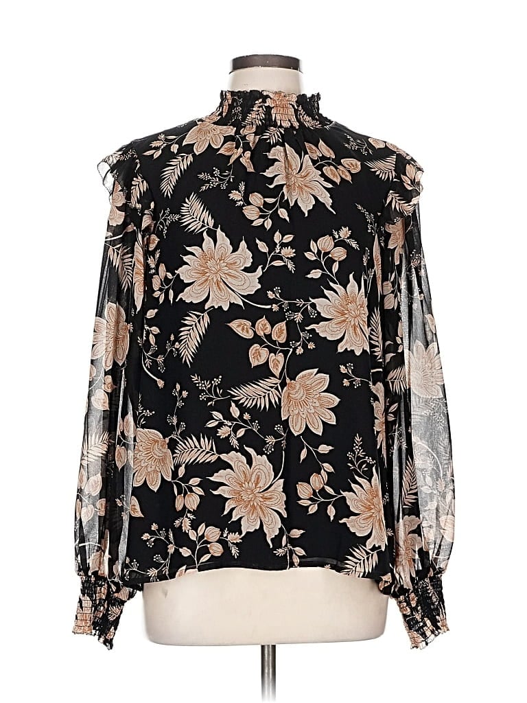 Pre-owned Sanctuary Long Sleeve Blouse In Black