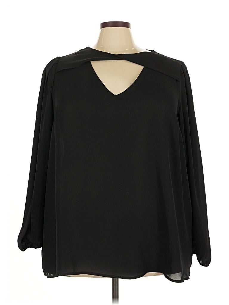 Pre-owned Torrid 3/4 Sleeve Blouse In Black