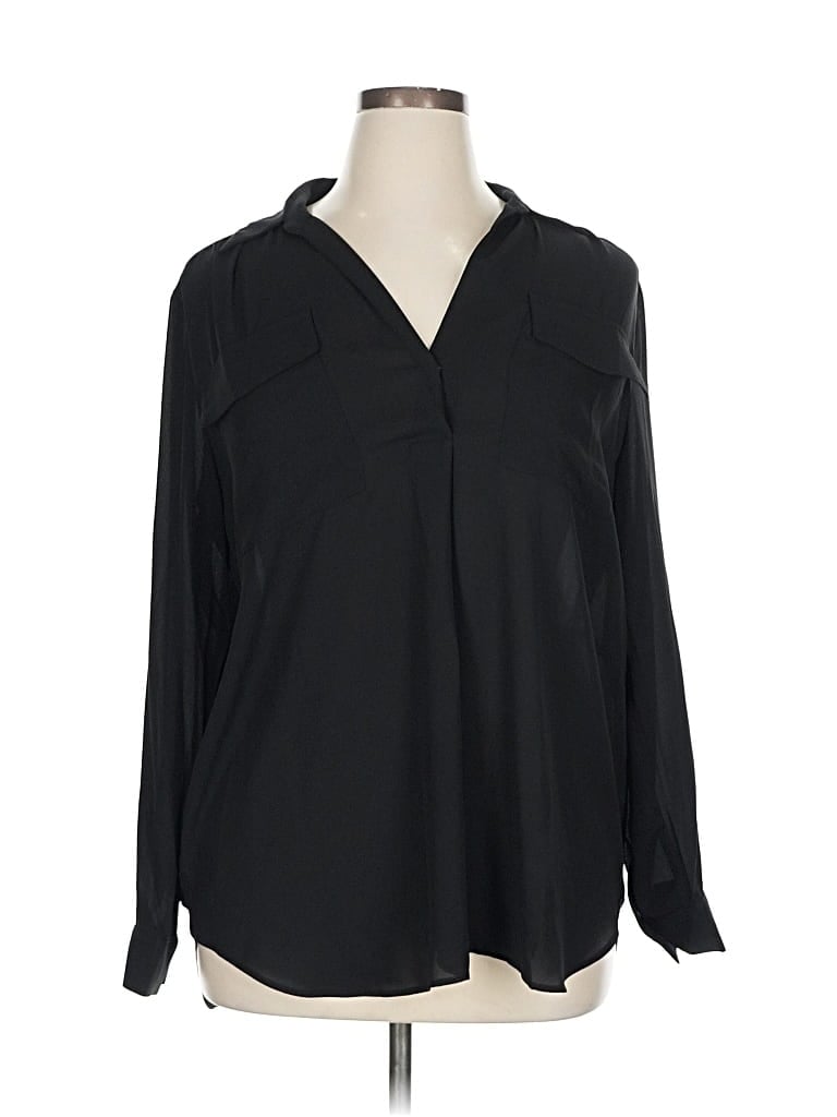 Pre-owned Ann Taylor 3/4 Sleeve Blouse In Black