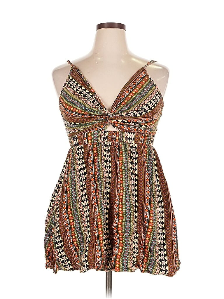 Pre-owned Shein Curve Casual Dress In Brown