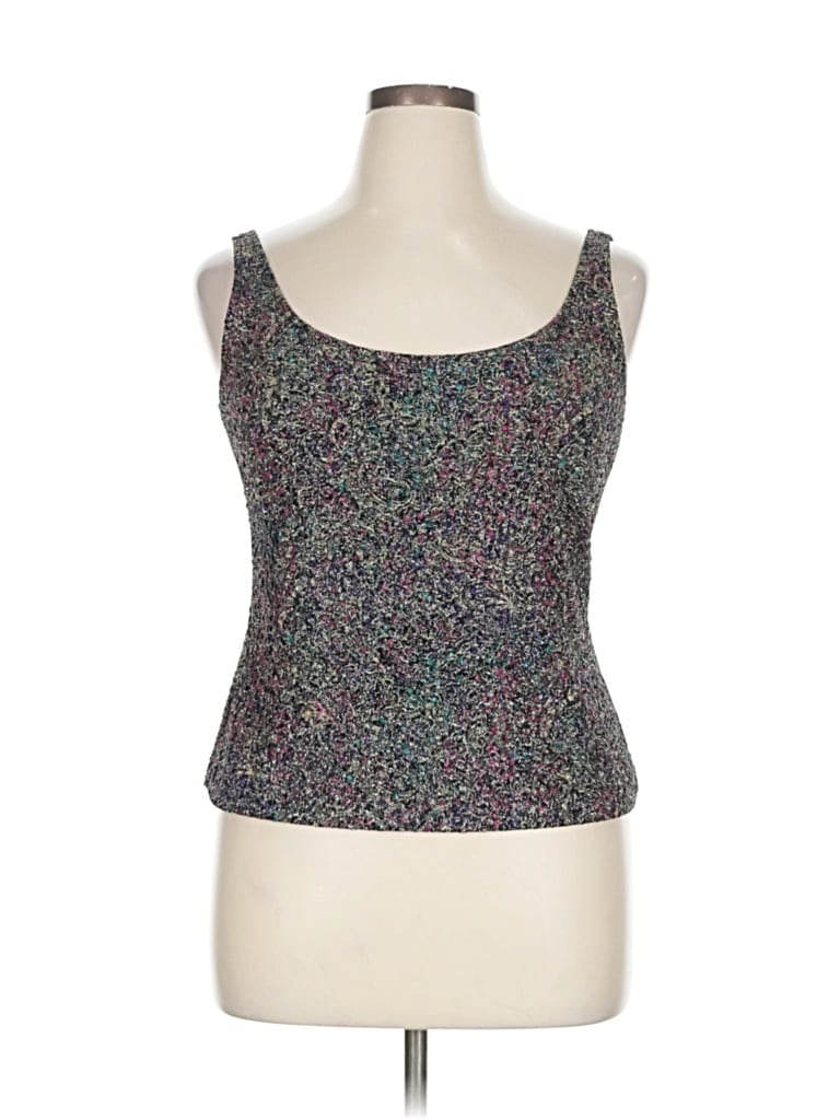 Pre-owned Alex Evenings Sleeveless Top Gray Sweetheart Neckline Tops