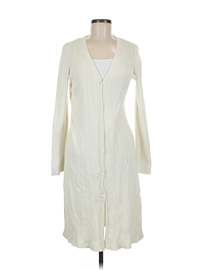 Pre-owned Marled By Reunited Cardigan Sweater In White