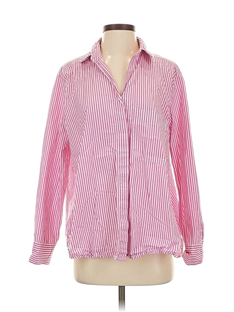 Pre-owned French Connection Long Sleeve Blouse In Pink