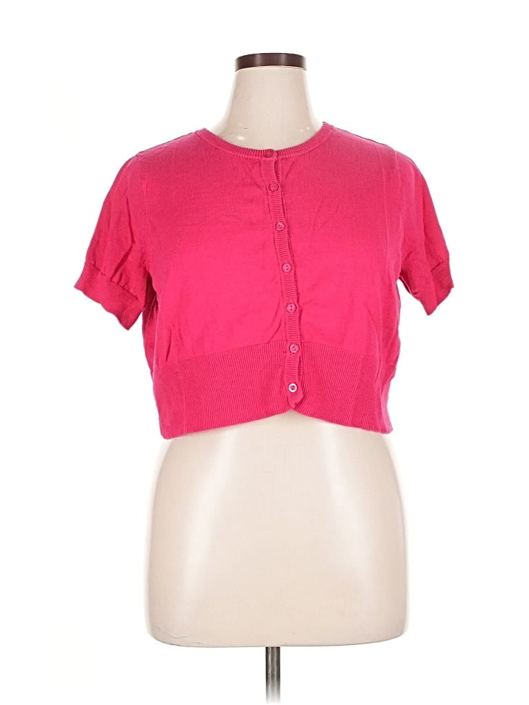 Pre-owned Jessica London Short Sleeve Top Pink Sweetheart Neckline Tops
