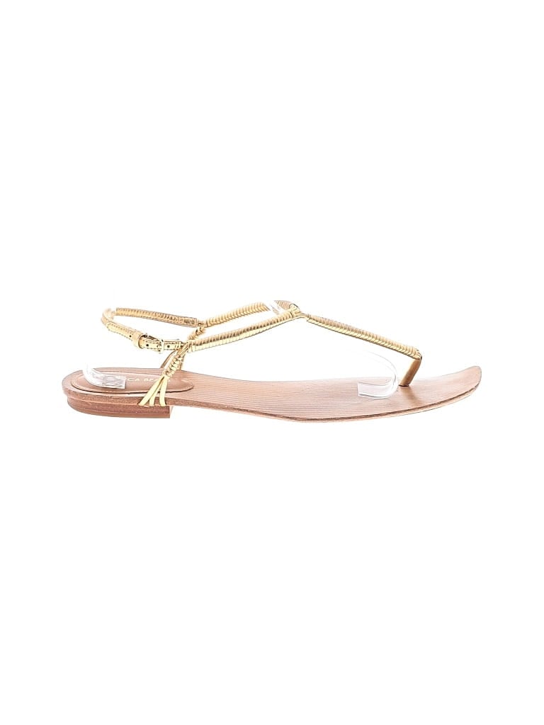 Pre-owned Veronica Beard Sandals In Gold