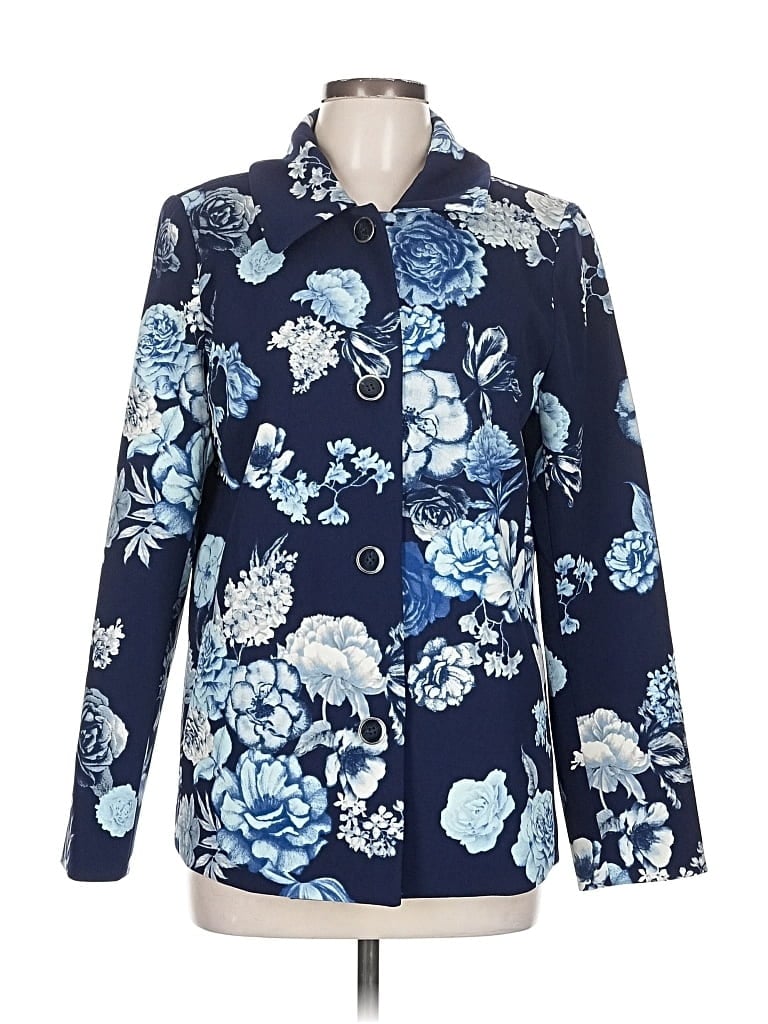 Pre-owned Dennis By Dennis Basso Blazer Jacket In Blue