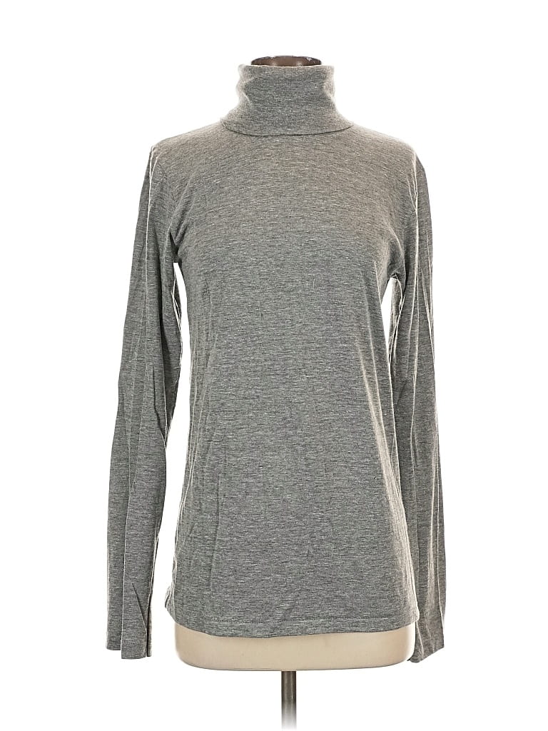 Pre-owned American Apparel Long Sleeve Turtleneck In Gray
