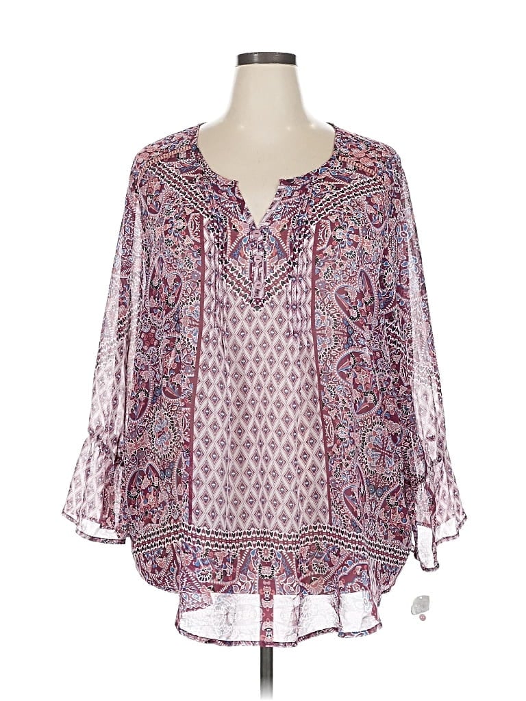Pre-owned Style & Co 3/4 Sleeve Blouse In Purple