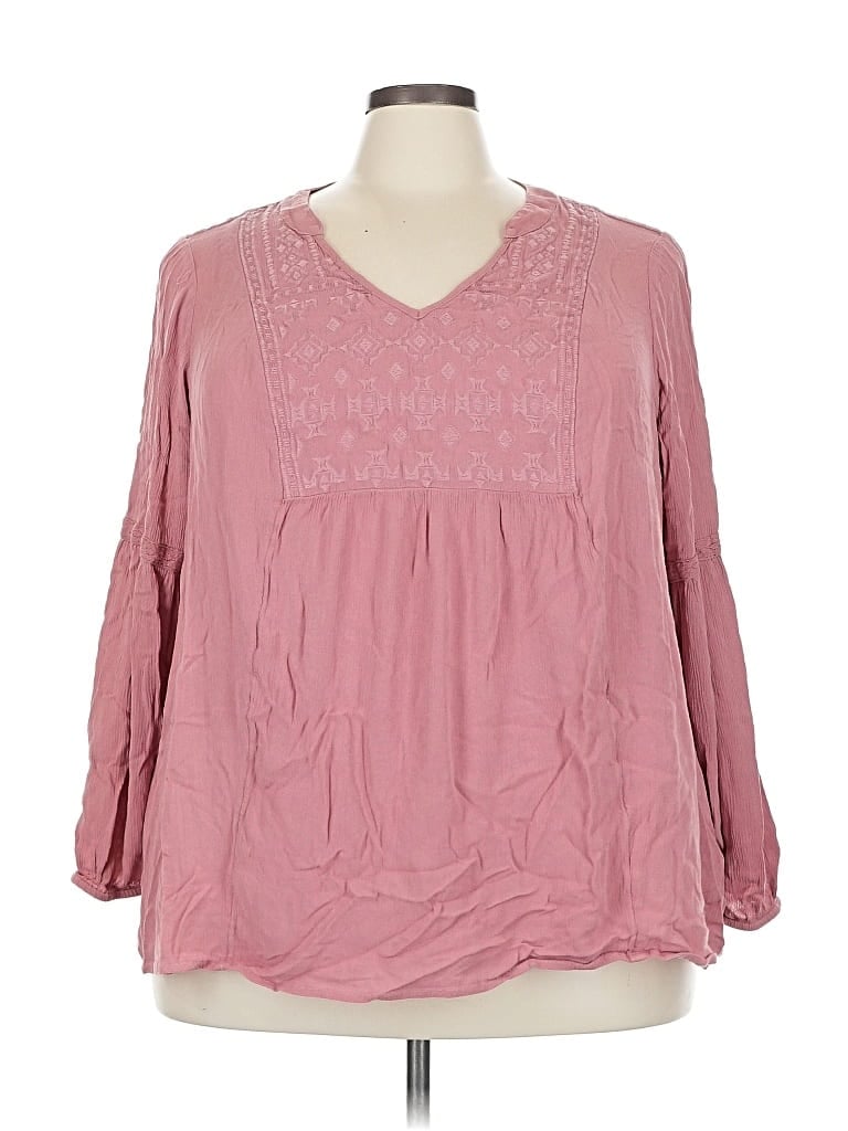 Pre-owned Torrid Long Sleeve Blouse In Pink