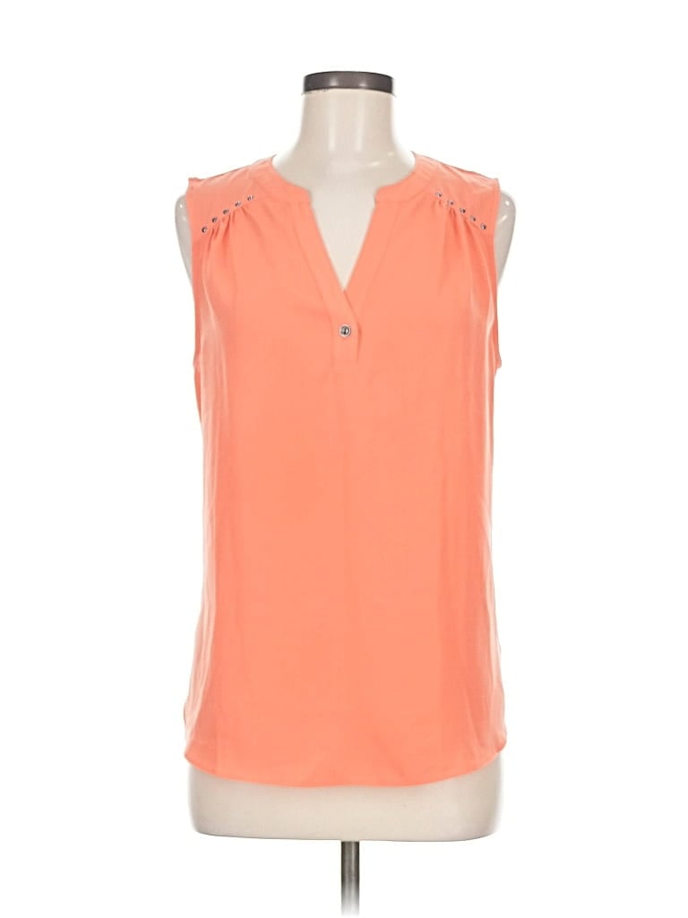 Pre-owned Fortune + Ivy Sleeveless Blouse In Orange