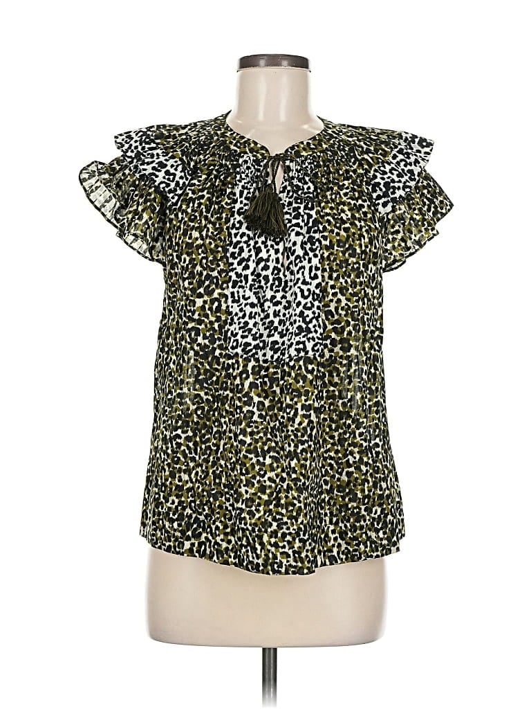 Pre-owned Ulla Johnson Short Sleeve Blouse In Green