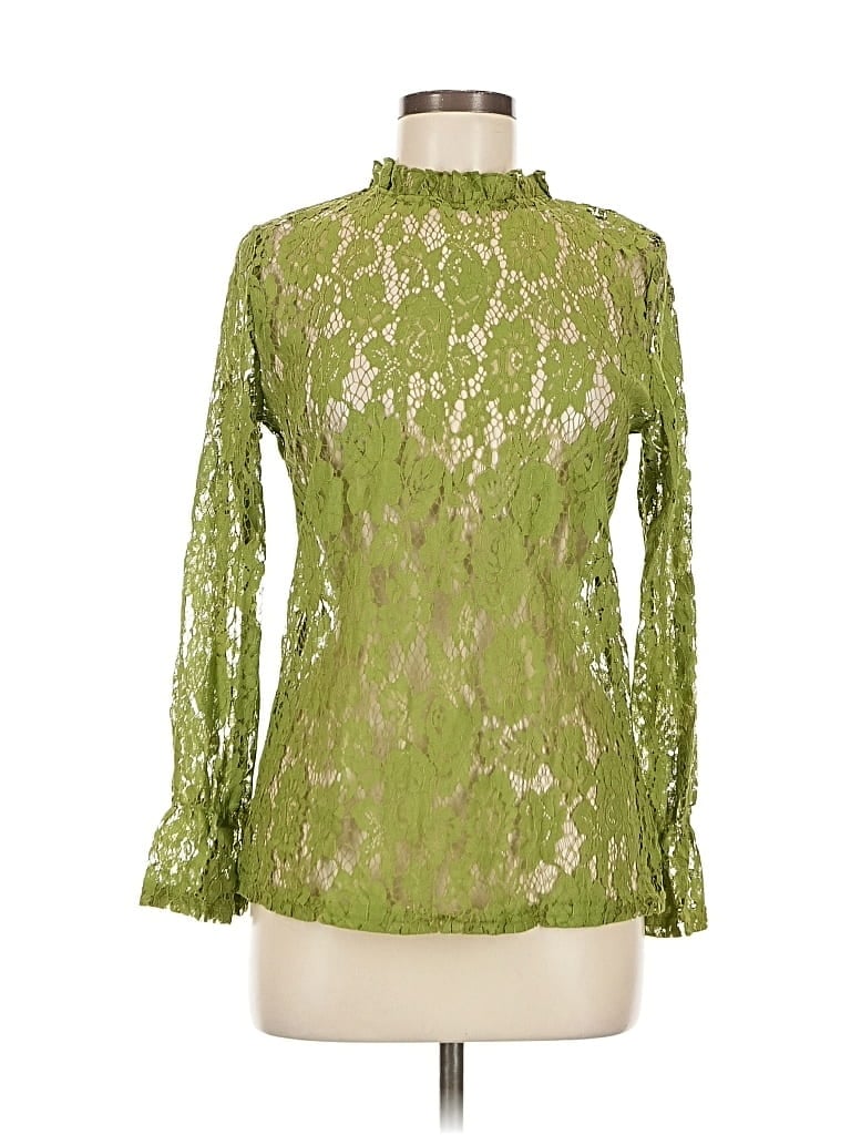 Pre-owned Unbranded Long Sleeve Blouse In Green