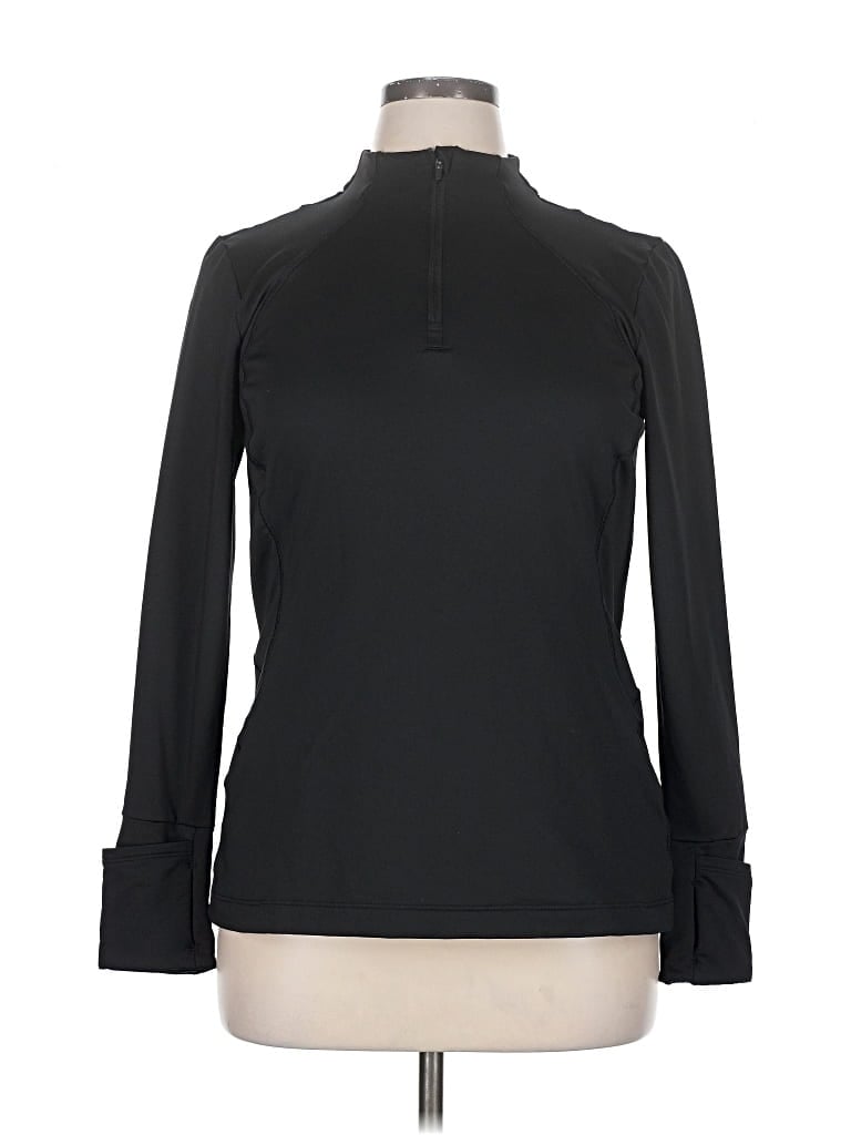 Pre-owned Athleta Fleece Jacket In Black