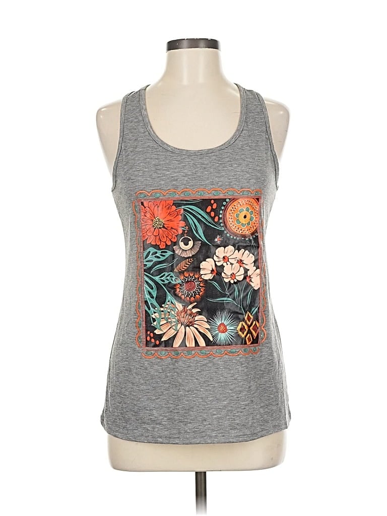 Pre-owned Unbranded Tank Top Gray Halter Neckline Tops