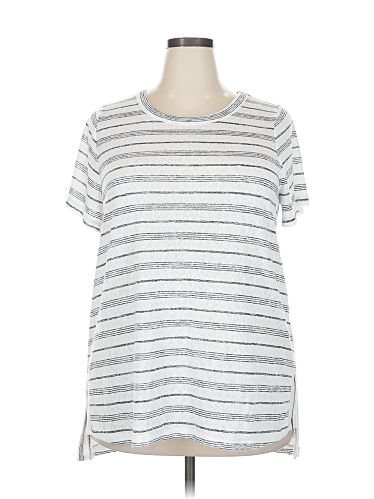 Pre-owned Bobeau Short Sleeve T-shirt In White