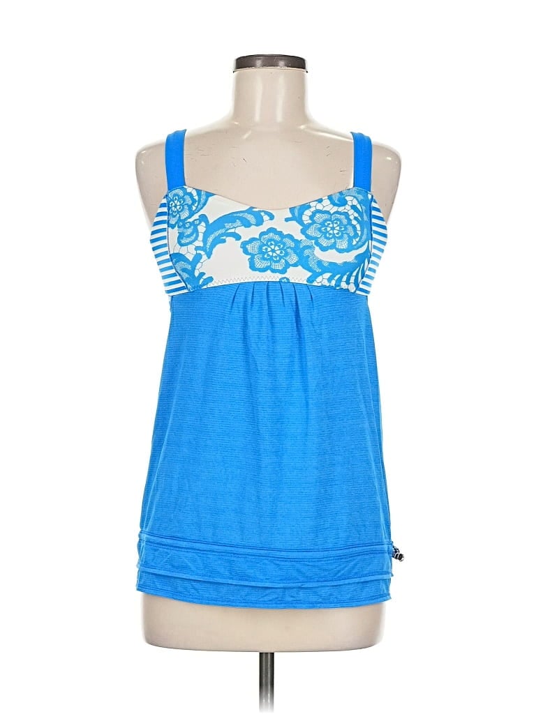 Pre-owned Lululemon Athletica Tank Top Blue Strapless Neckline Tops
