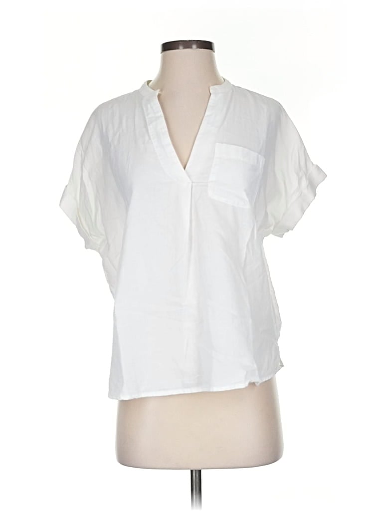 Pre-owned Madewell Short Sleeve Blouse In White