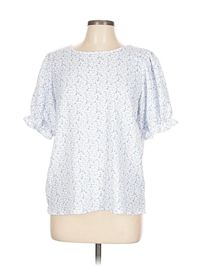 Pre-owned Unbranded Short Sleeve Blouse In White