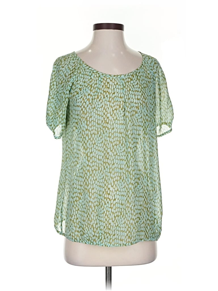 Pre-owned Cabi Short Sleeve Blouse In Green