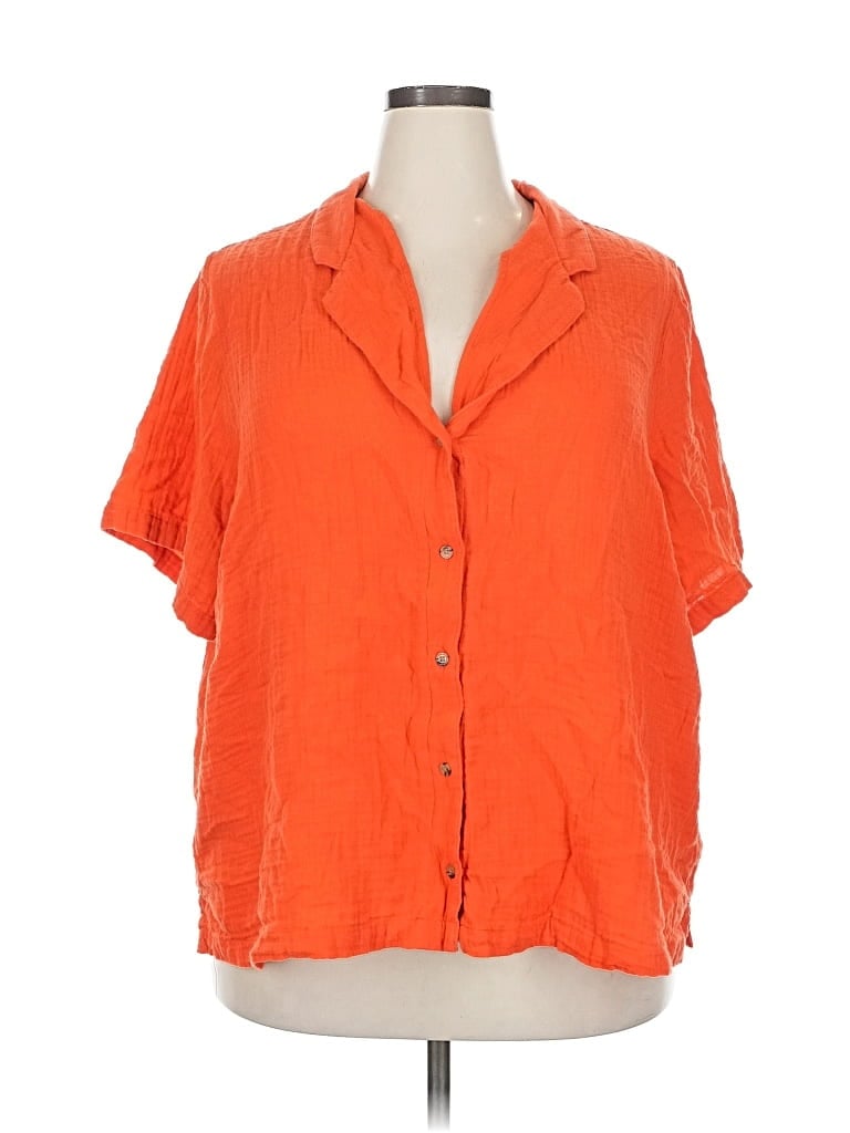 Pre-owned Old Navy Short Sleeve Blouse In Orange