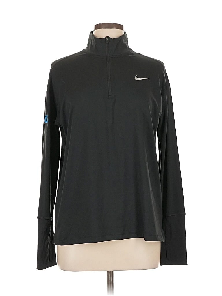 Pre-owned Nike Long Sleeve Polo Shirt In Black