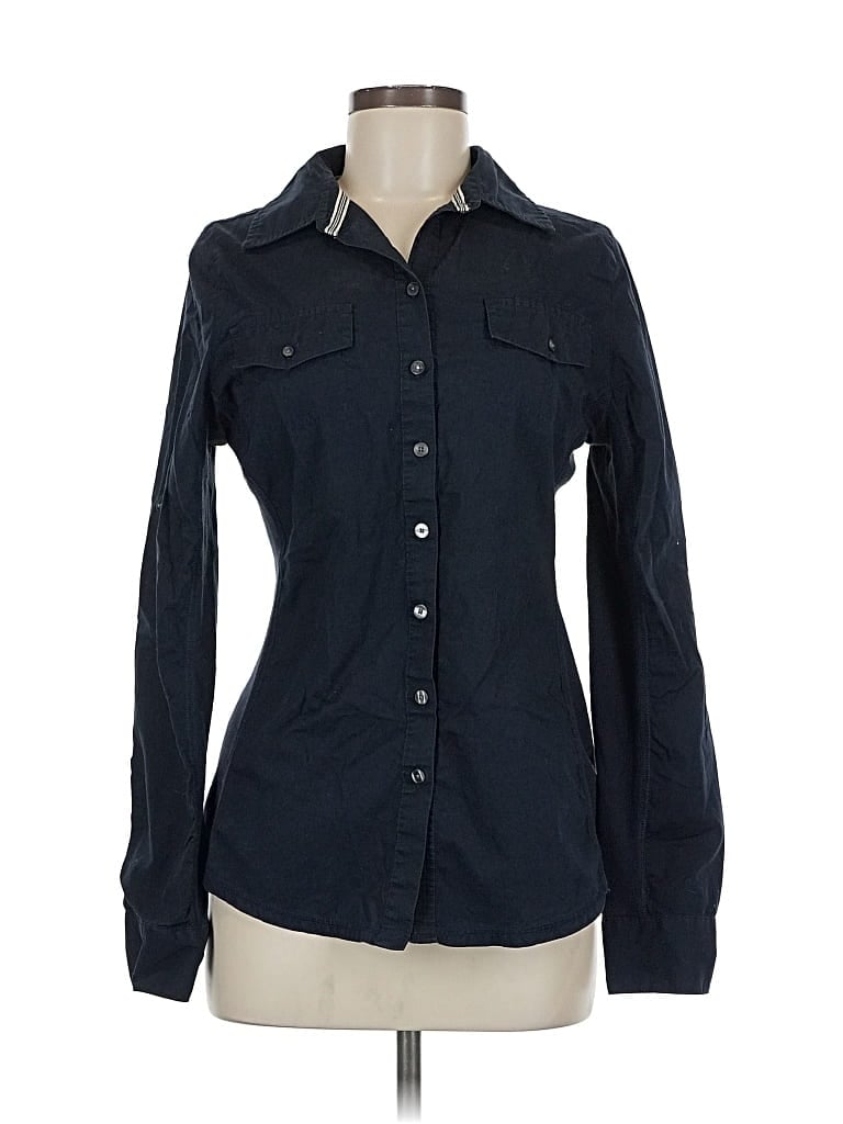 Pre-owned Converse One Star Long Sleeve Button Down Shirt In Blue