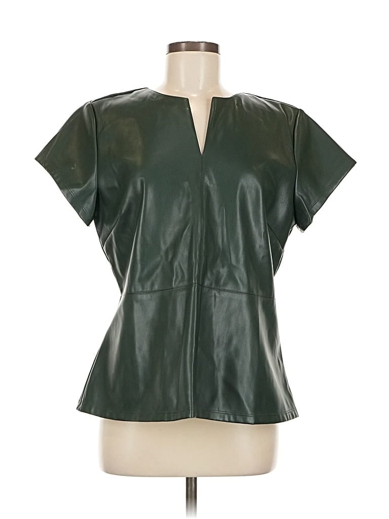 Pre-owned Ann Taylor Short Sleeve Blouse In Green