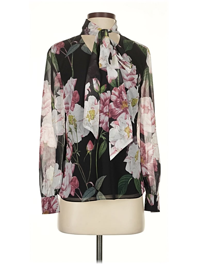 Pre-owned Ted Baker Long Sleeve Blouse In Black