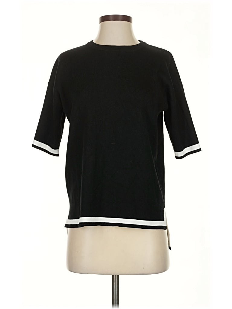 Pre-owned Prettygarden 3/4 Sleeve Top Black Crew Neck Tops