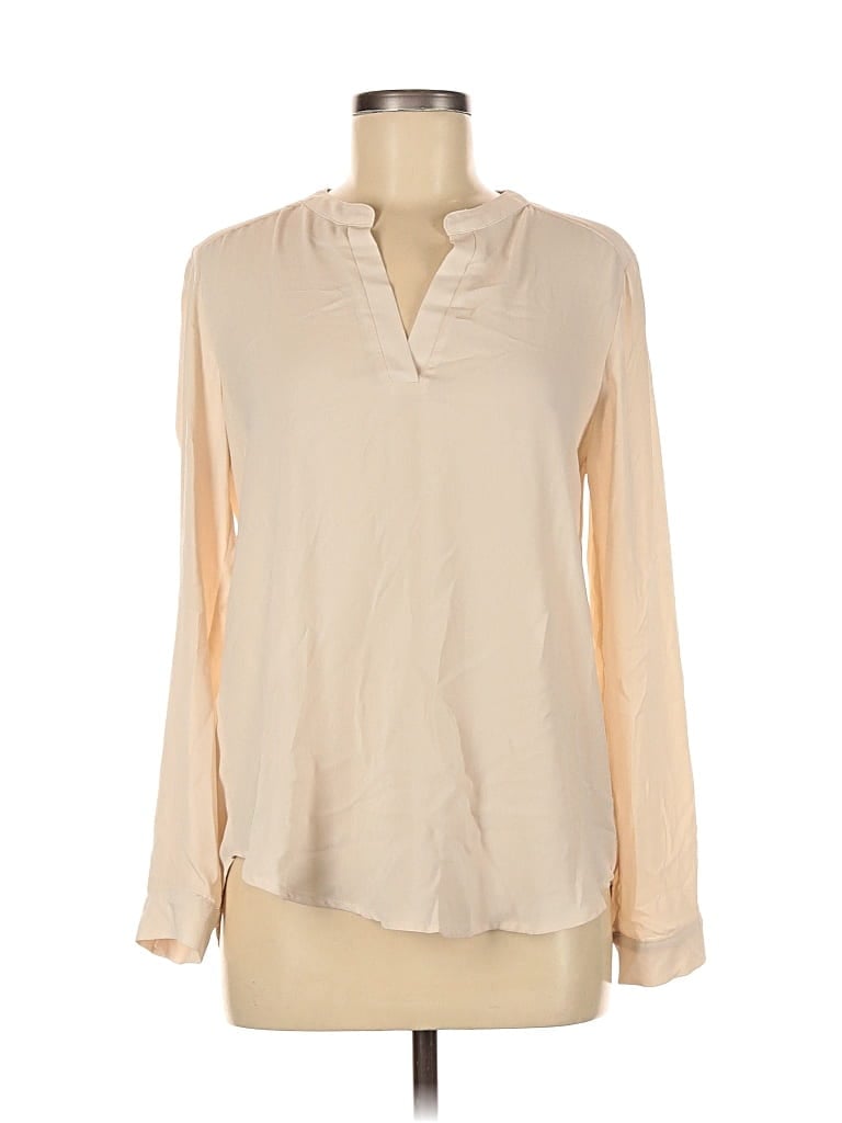 Pre-owned Sweet Rain Long Sleeve Blouse In White