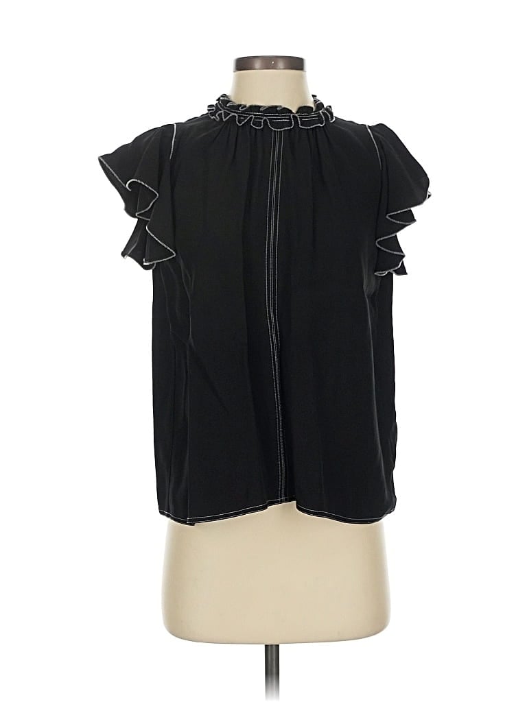 Pre-owned Ulla Johnson Short Sleeve Blouse In Black
