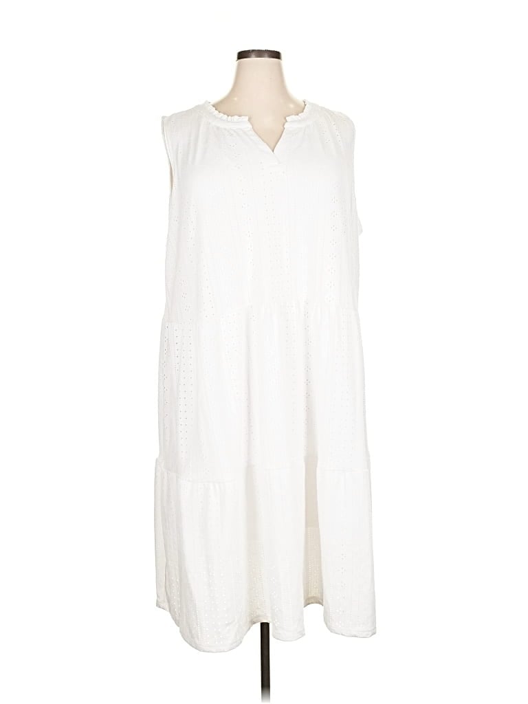 Pre-owned Croft & Barrow Casual Dress In White