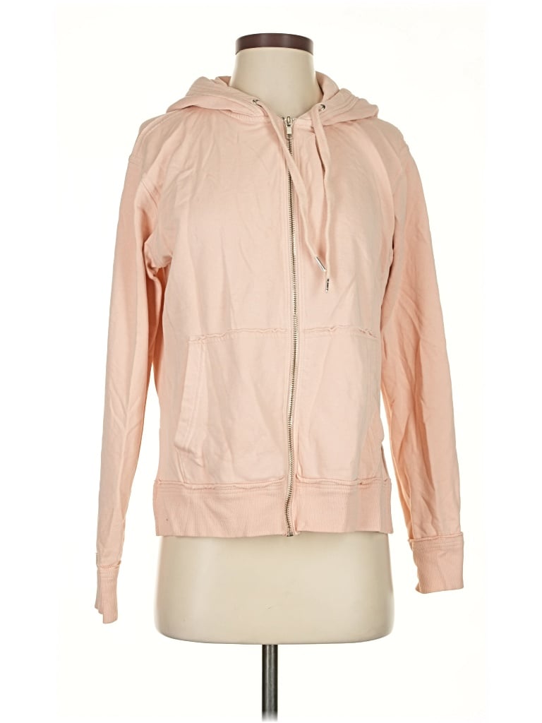 Pre-owned H&m Zip Up Hoodie In Pink