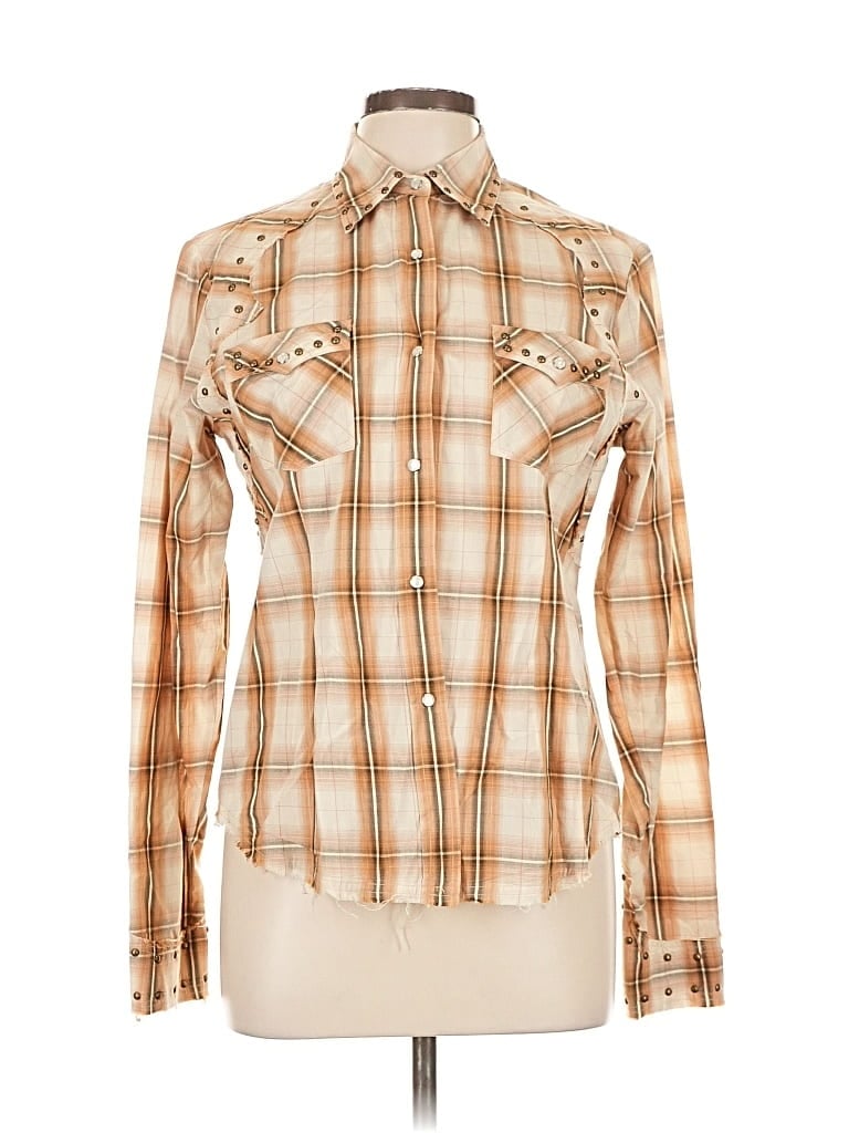 Pre-owned Assorted Brands Long Sleeve Blouse In Brown