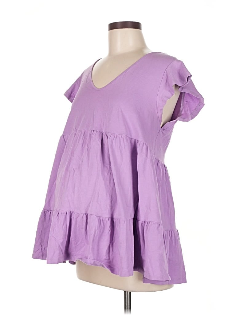 Pre-owned Gap - Maternity Short Sleeve Blouse In Purple