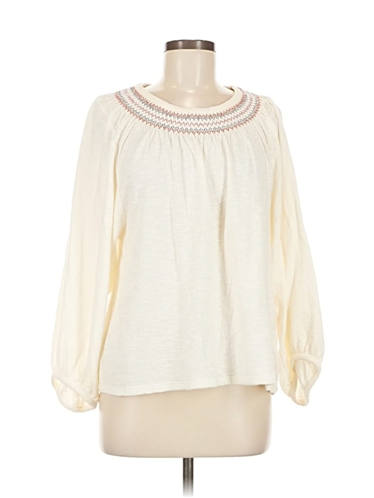 Pre-owned Madewell 3/4 Sleeve Blouse In White