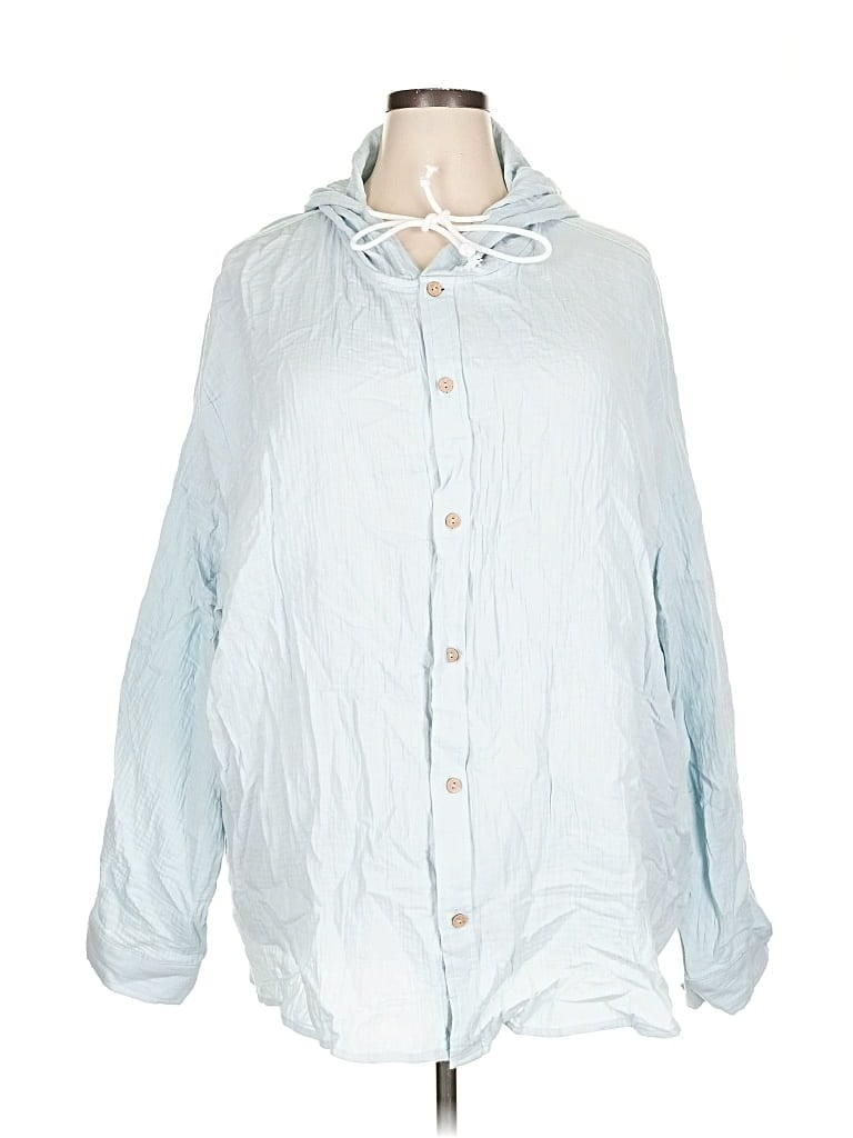 Pre-owned Unbranded Long Sleeve Blouse In Blue