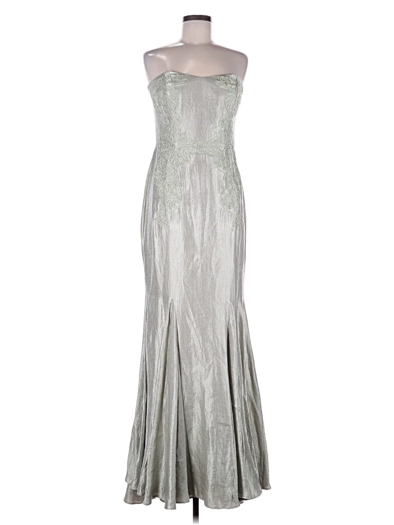Pre-owned Badgley Mischka Cocktail Dress In Silver