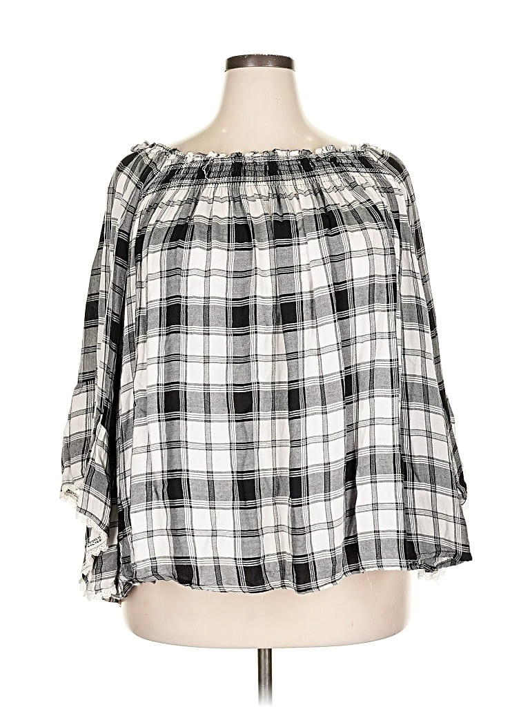 Pre-owned A Beautiful Soul 3/4 Sleeve Blouse In Black