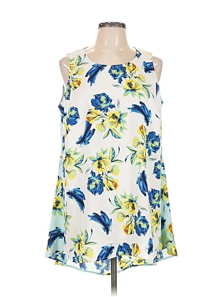 Pre-owned Alfani Sleeveless Blouse In Blue
