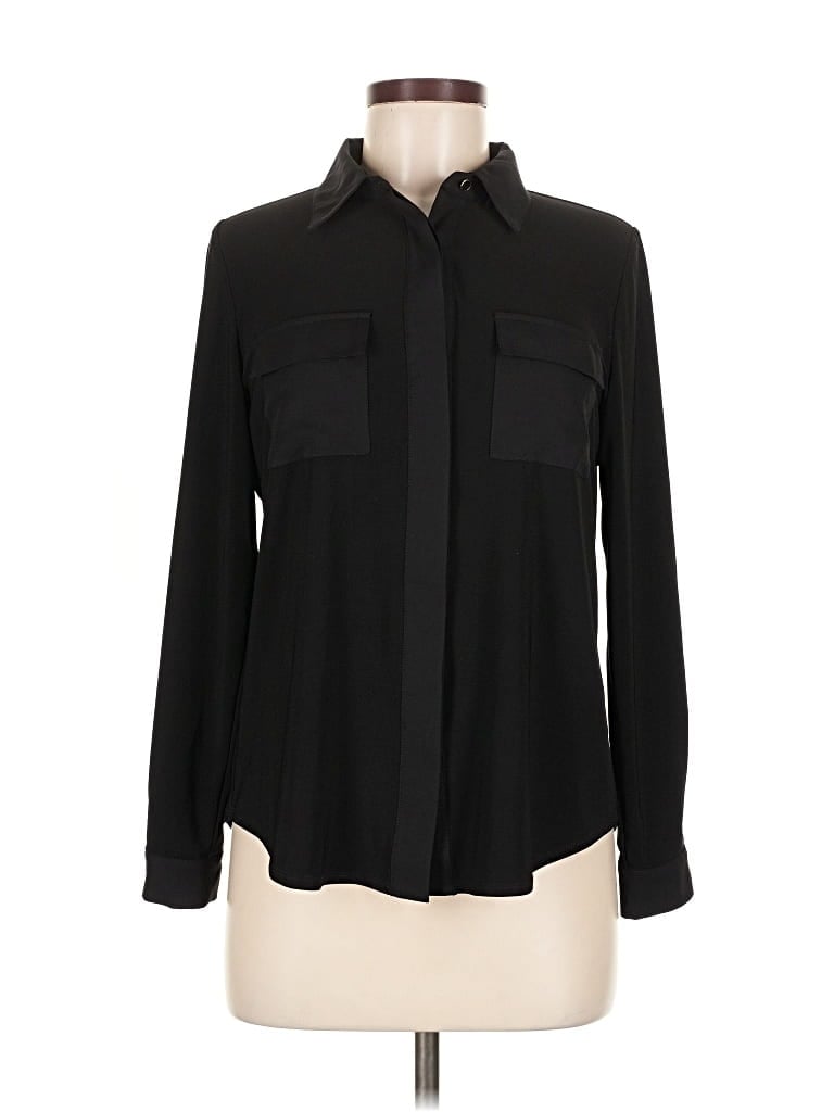 Pre-owned Anne Klein Long Sleeve Blouse In Black