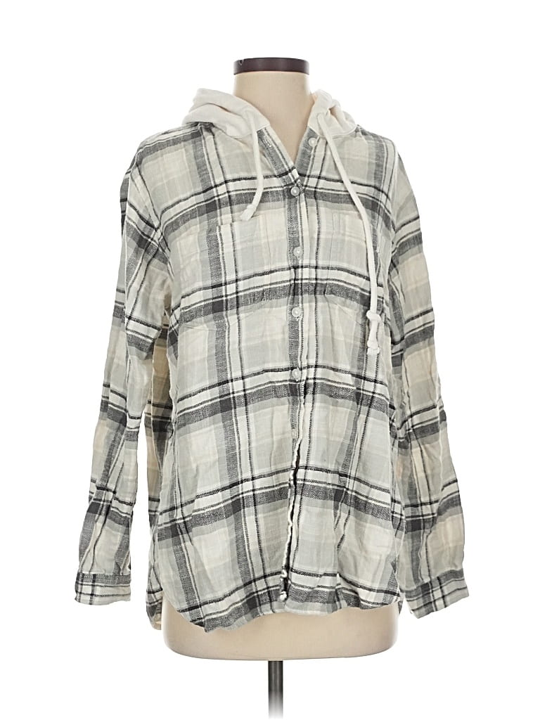 Pre-owned American Eagle Outfitters Long Sleeve Blouse In Silver