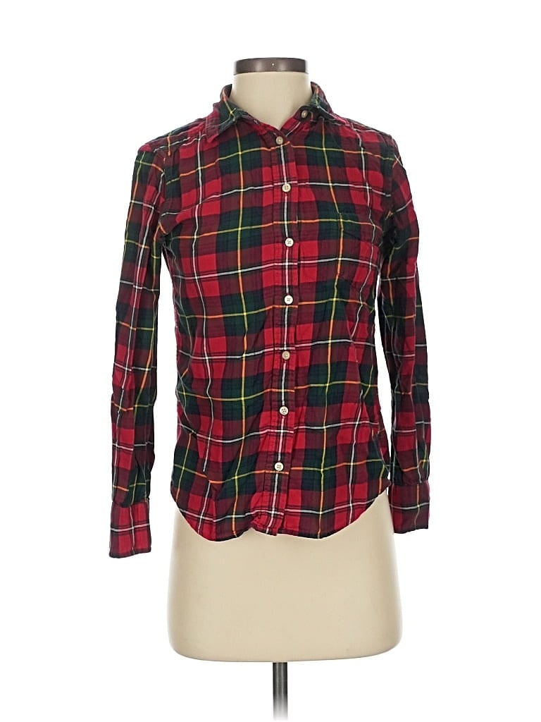 Pre-owned Uniqlo Long Sleeve Button Down Shirt In Red