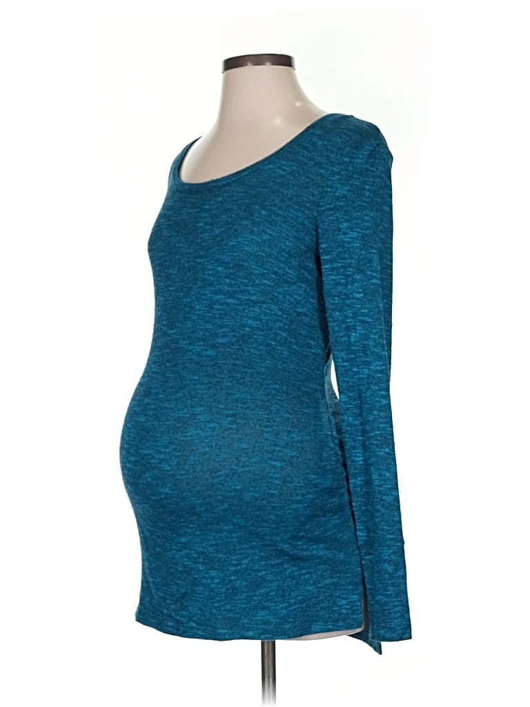 Pre-owned Liz Lange Maternity Long Sleeve T-shirt In Blue