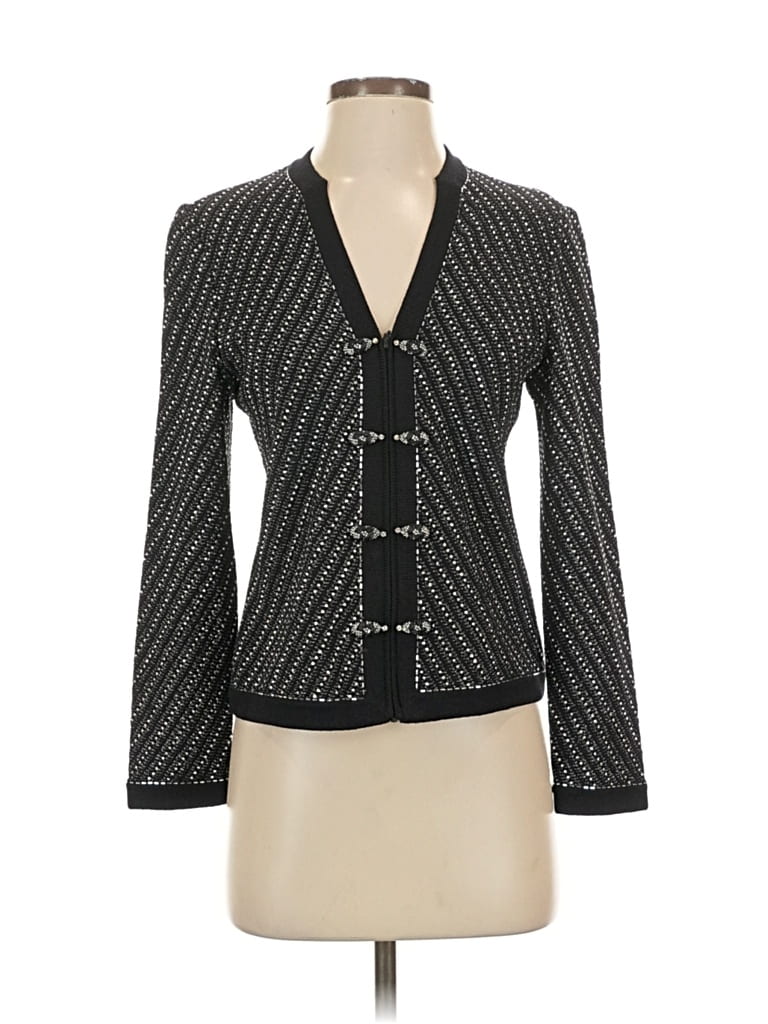 Pre-owned St. John By Marie Gray Cardigan Sweater In Black