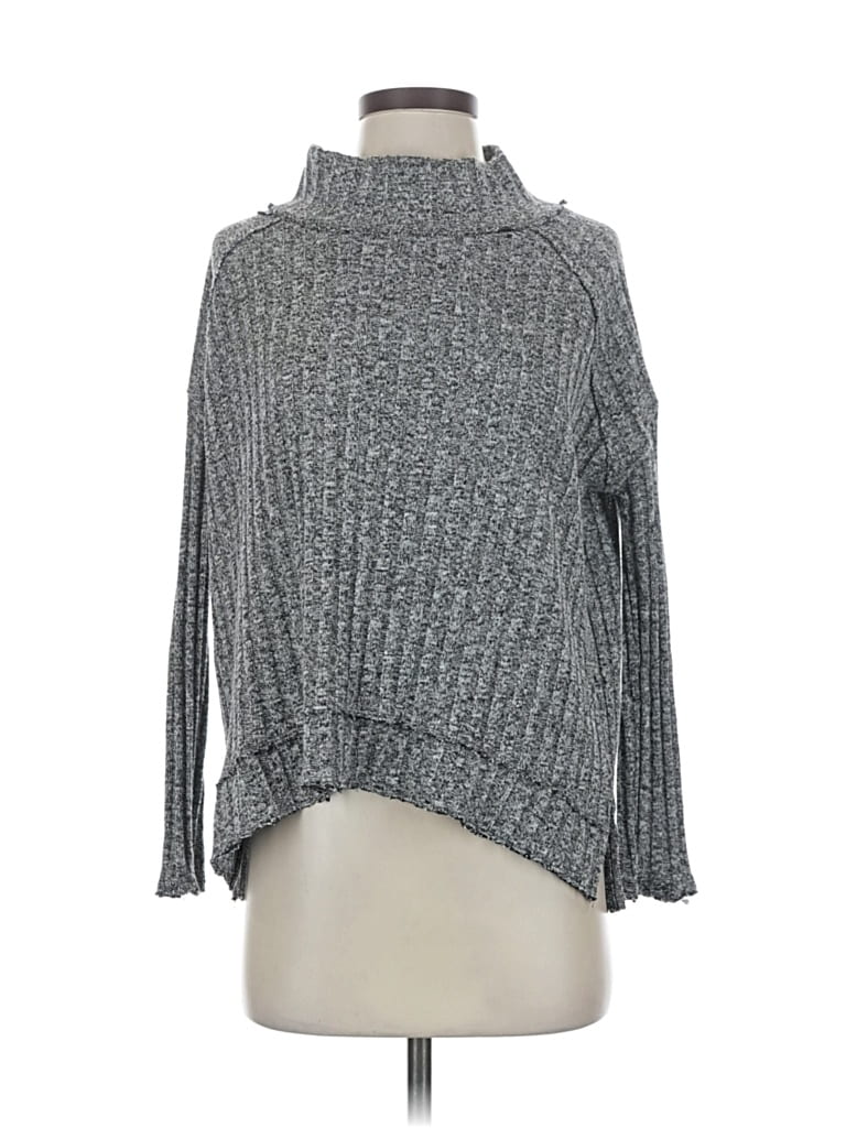 Pre-owned Free People Turtleneck Sweater In Gray