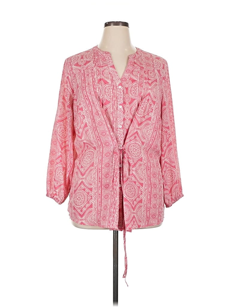Pre-owned Assorted Brands Long Sleeve Blouse In Pink