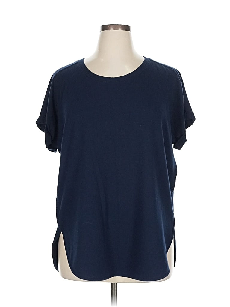 Pre-owned Sonoma Goods For Life Short Sleeve Top Blue Crew Neck Tops